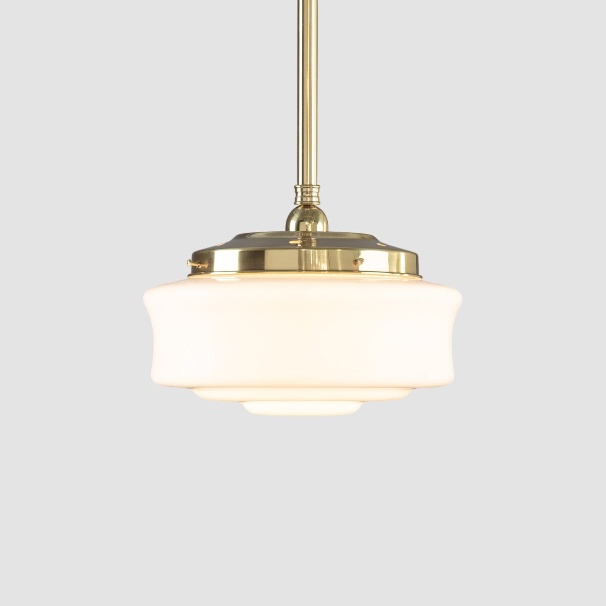 Elwood 12" Pendant Light on Rod Set Polished Brass & Opal Gloss - LOI3090476A