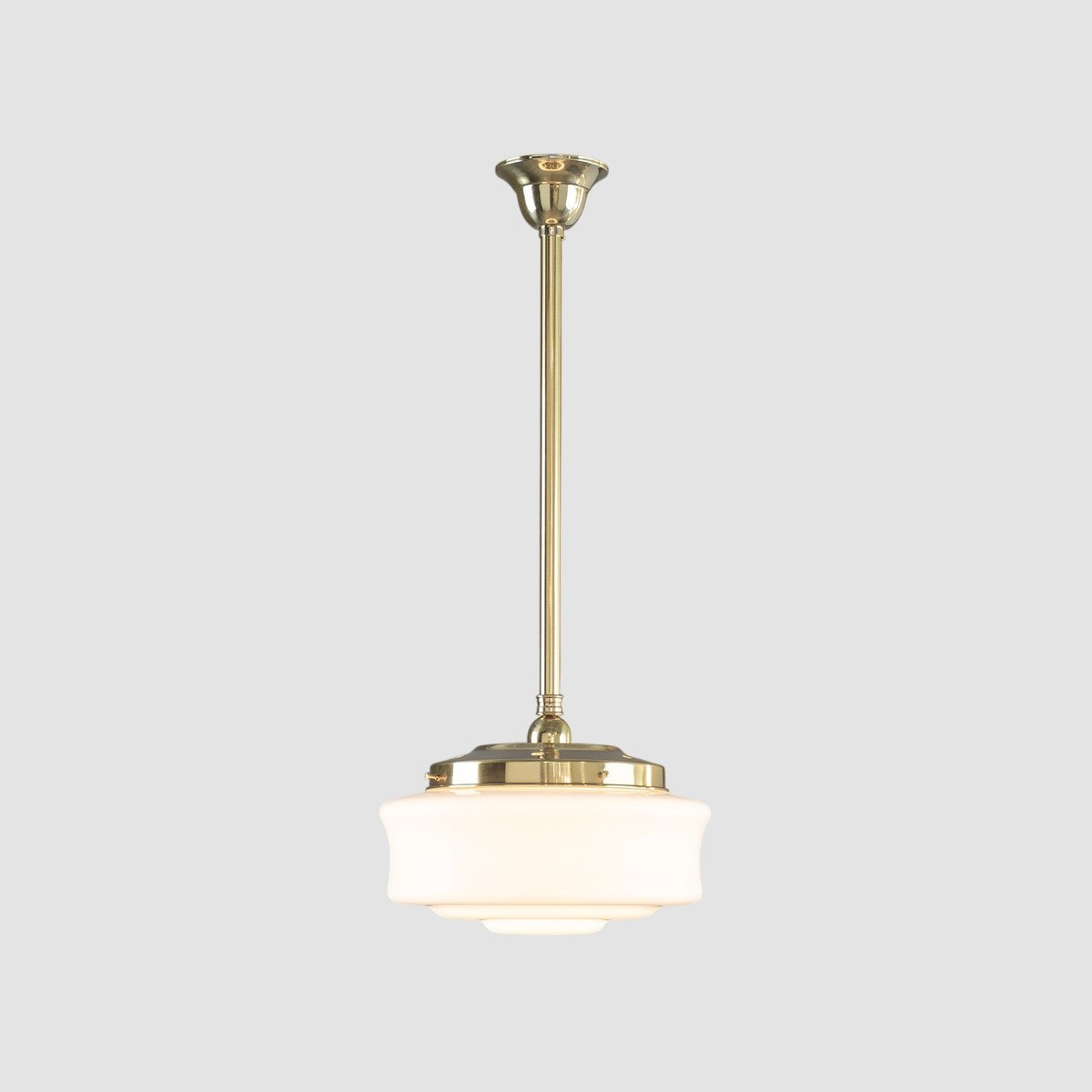 Elwood 12" Pendant Light on Rod Set Polished Brass & Opal Gloss - LOI3090476A
