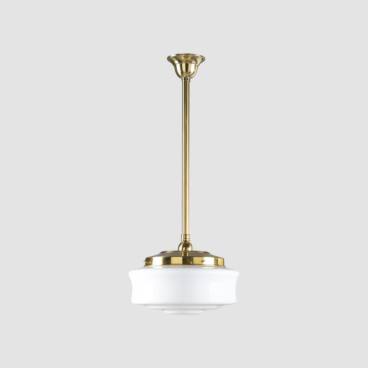 Elwood 12" Pendant Light on Rod Set Polished Brass & Opal Gloss - LOI3090476A