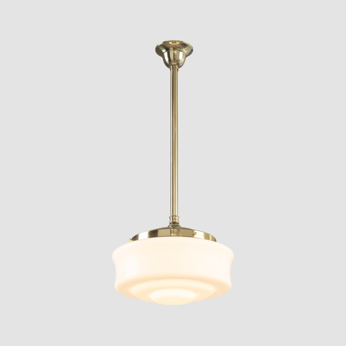 Elwood 12" Pendant Light on Rod Set Polished Brass & Opal Gloss - LOI3090476A