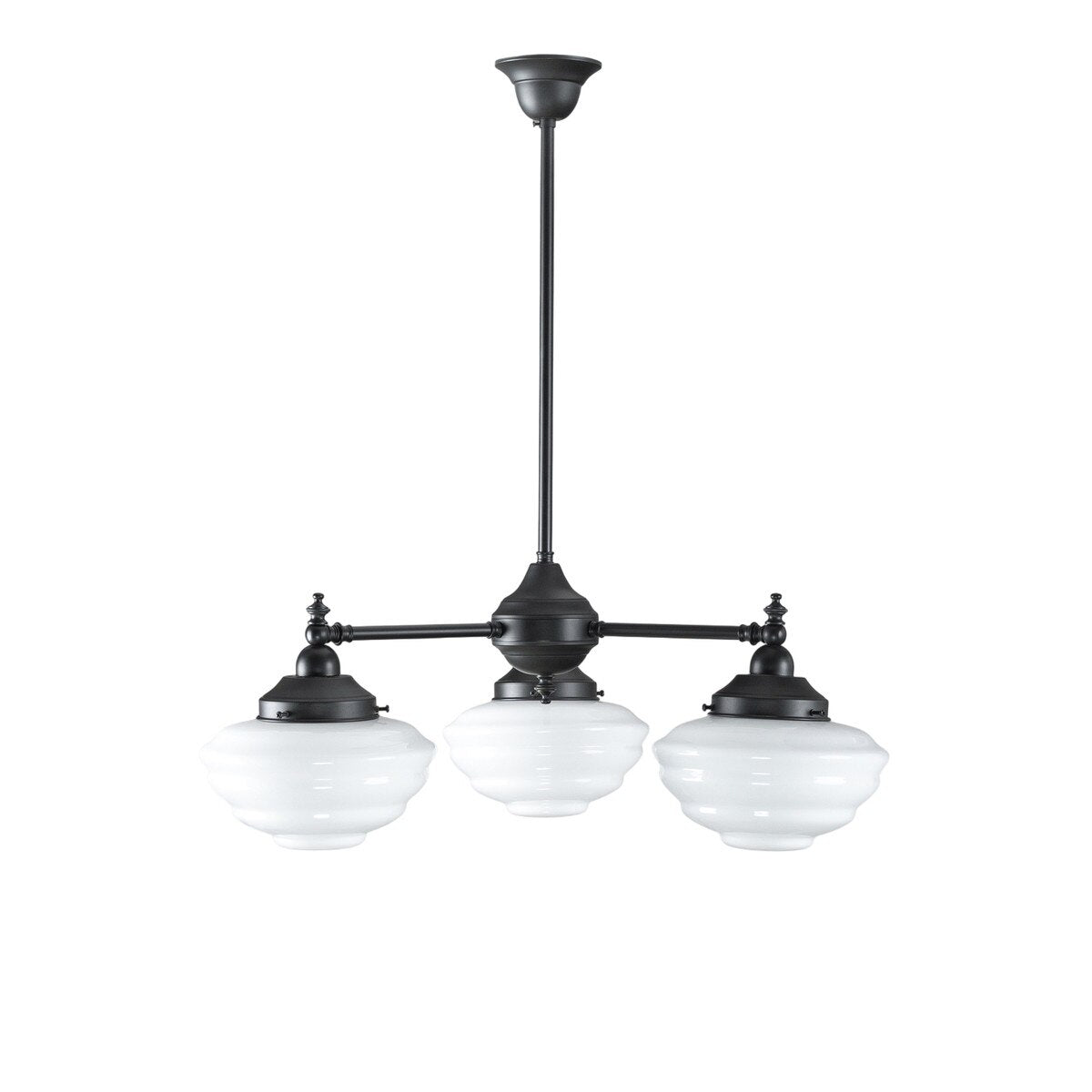 Bentleigh 3 Light Pendant Light Arms Down with Cannes Shades Patina & Opal Gloss - 3090480