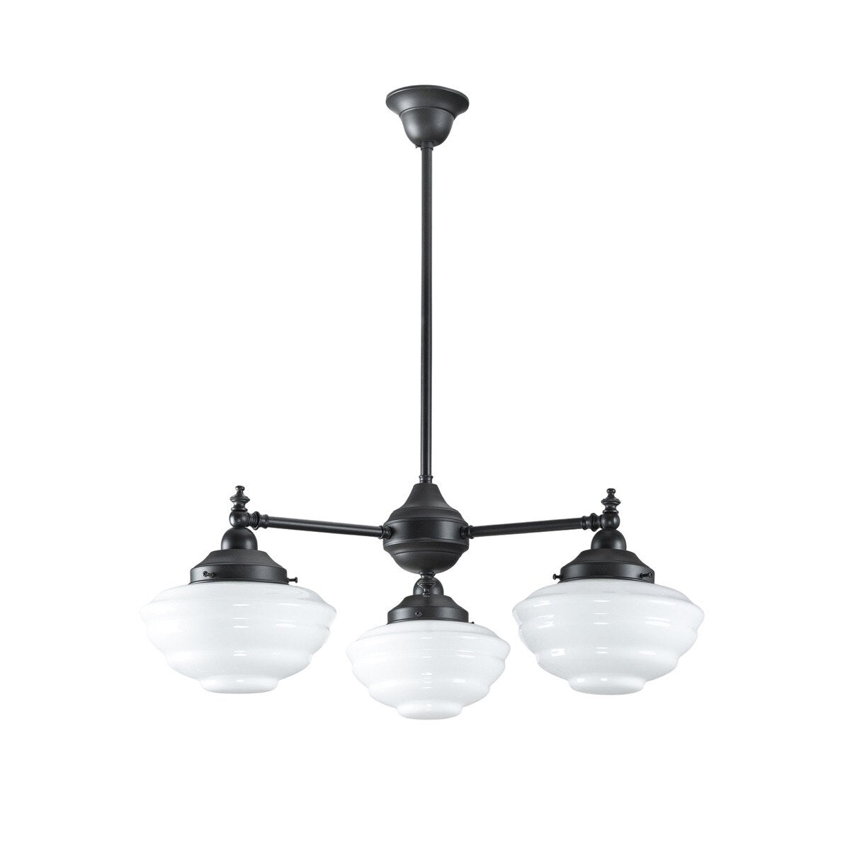 Bentleigh 3 Light Pendant Light Arms Down with Cannes Shades Patina & Opal Gloss - 3090480