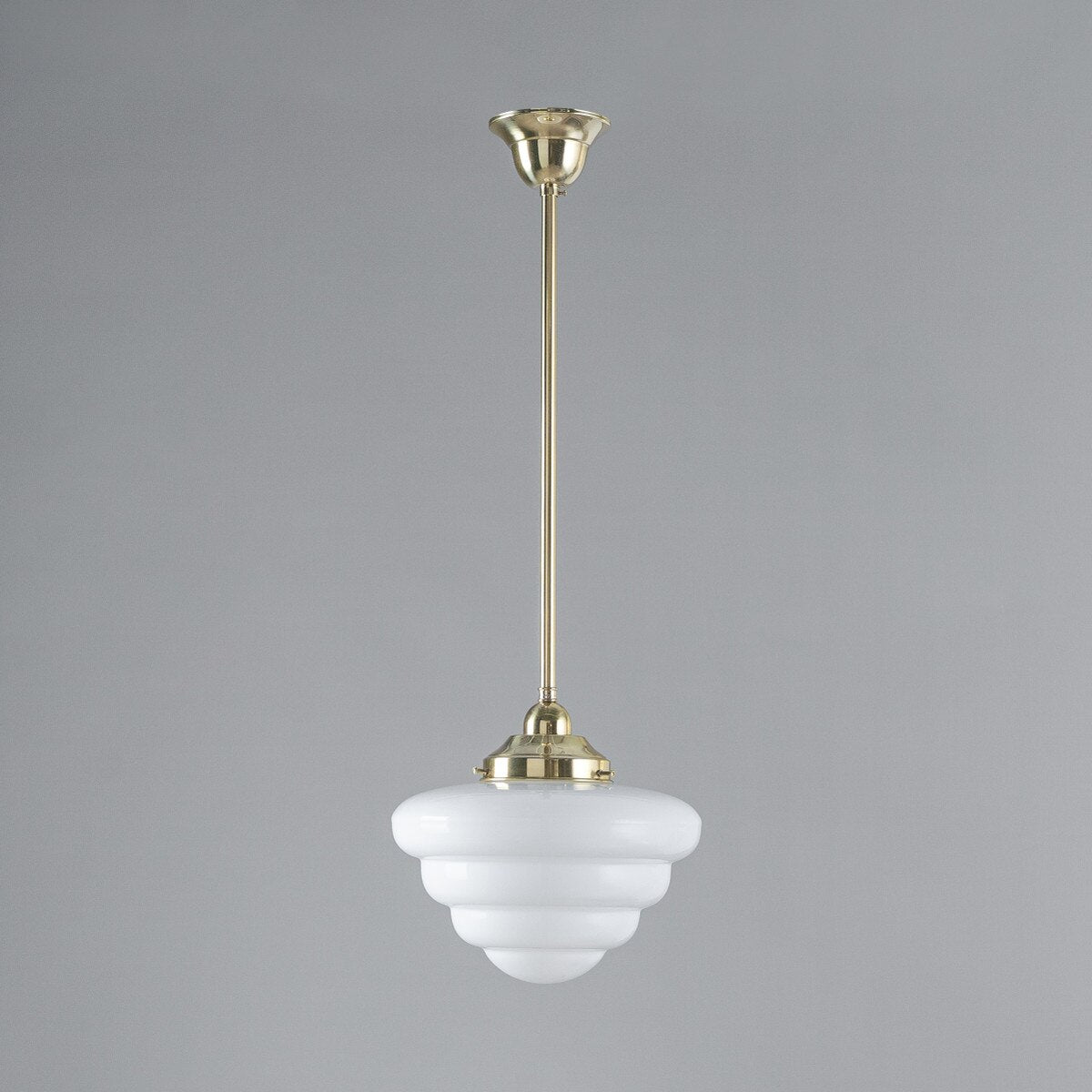 Single Rod Pendant Brass With 10" Beehive Opal Glass - 3090486