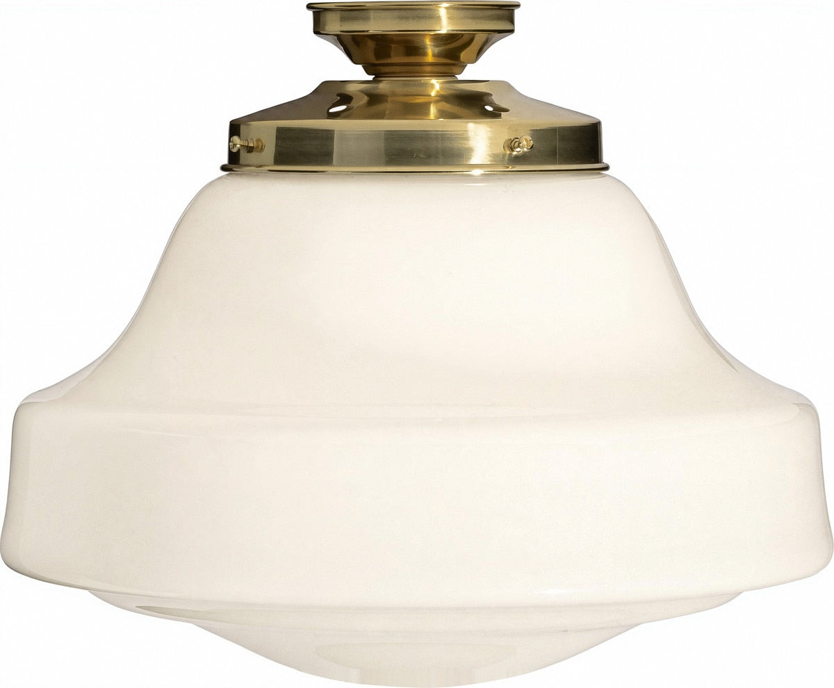 Lincoln Schoolhouse Batten Fix Light Polished Brass & Opal Gloss - 3090519