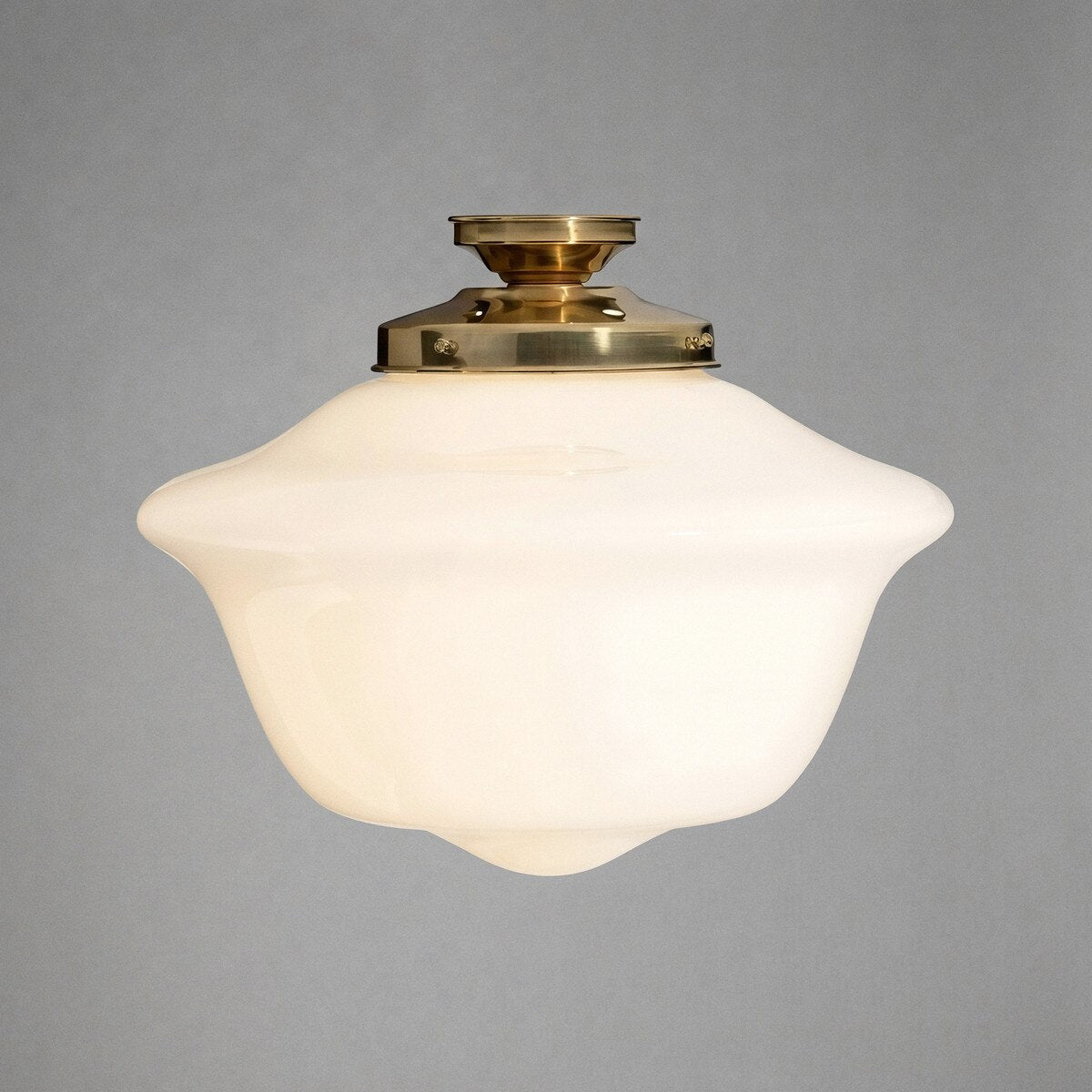 Victorian Schoolhouse 16" Batten Fix Light Polished Brass & Opal Gloss - 3090525