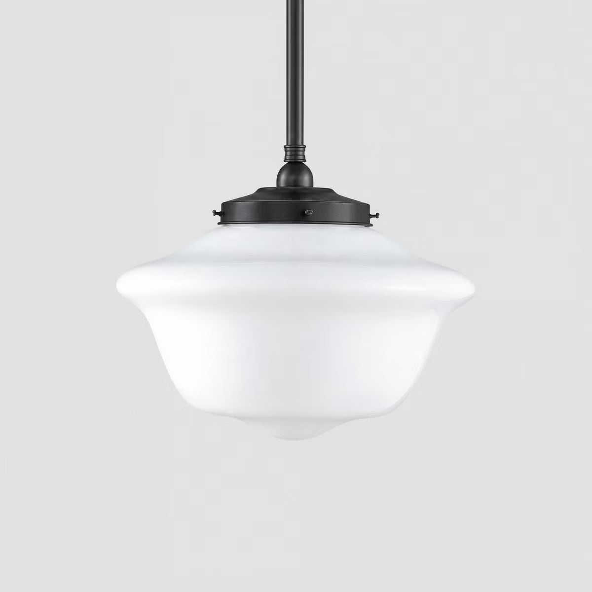 Victorian Schoolhouse 16" Pendant Light on Rod Set 3/4" x 1/2M Patina & Opal Gloss - 3090530
