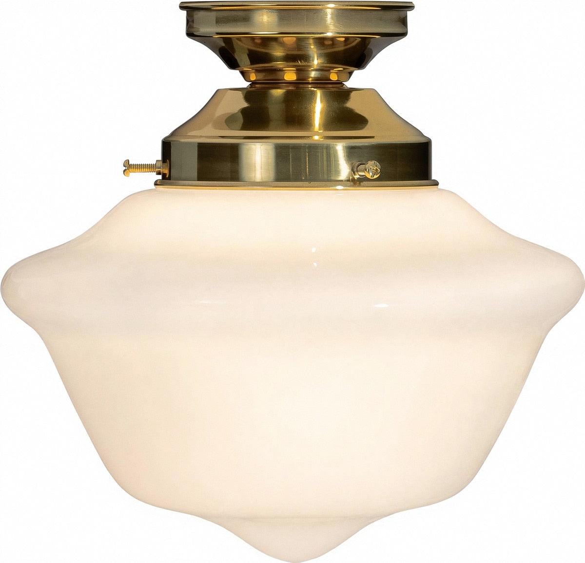 Victorian Schoolhouse 9" Batten Fix Light Polished Brass & Opal Gloss - 3090531