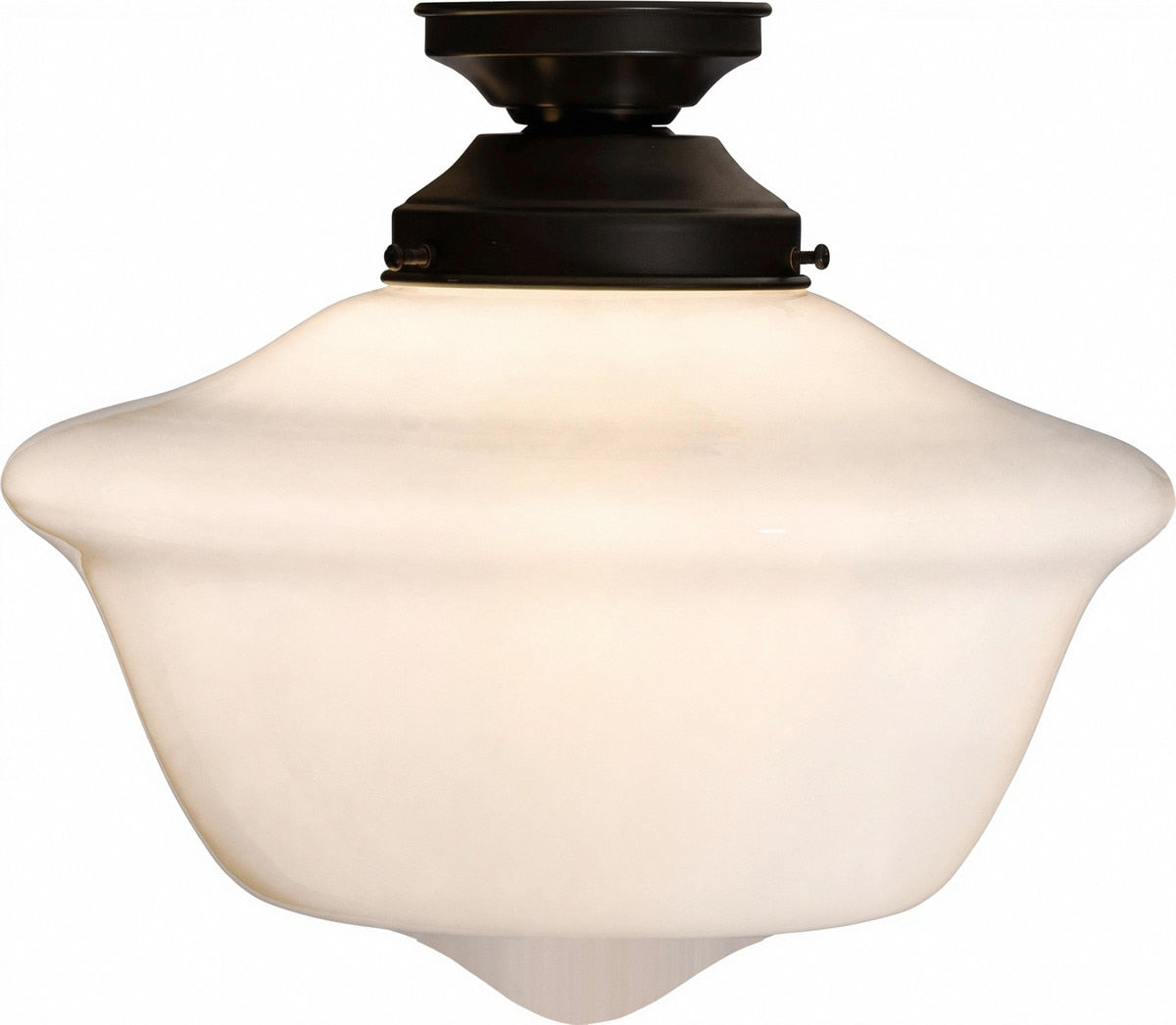 Victorian Schoolhouse 12" Batten Fix Light Patina & Opal Gloss - 3090539