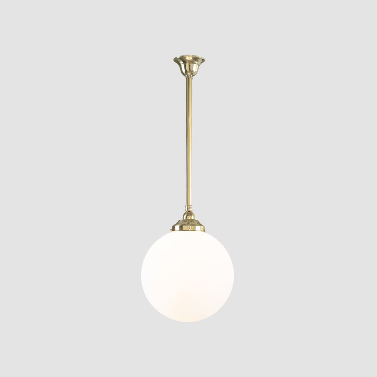 Sphere 12" Pendant Light on Rod Set 3/4" x 1/2M Polished Brass & Opal Matte - 3090559