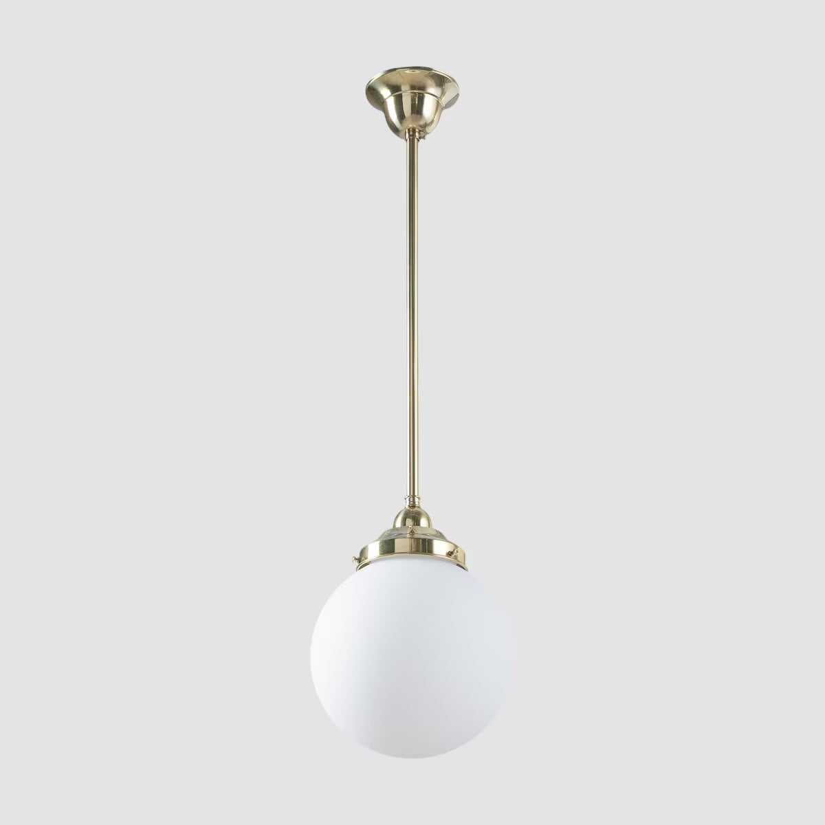Sphere 8" Pendant Light on Rod Set 1/2" x 1/2M Polished Brass & Opal Matte - 3090565