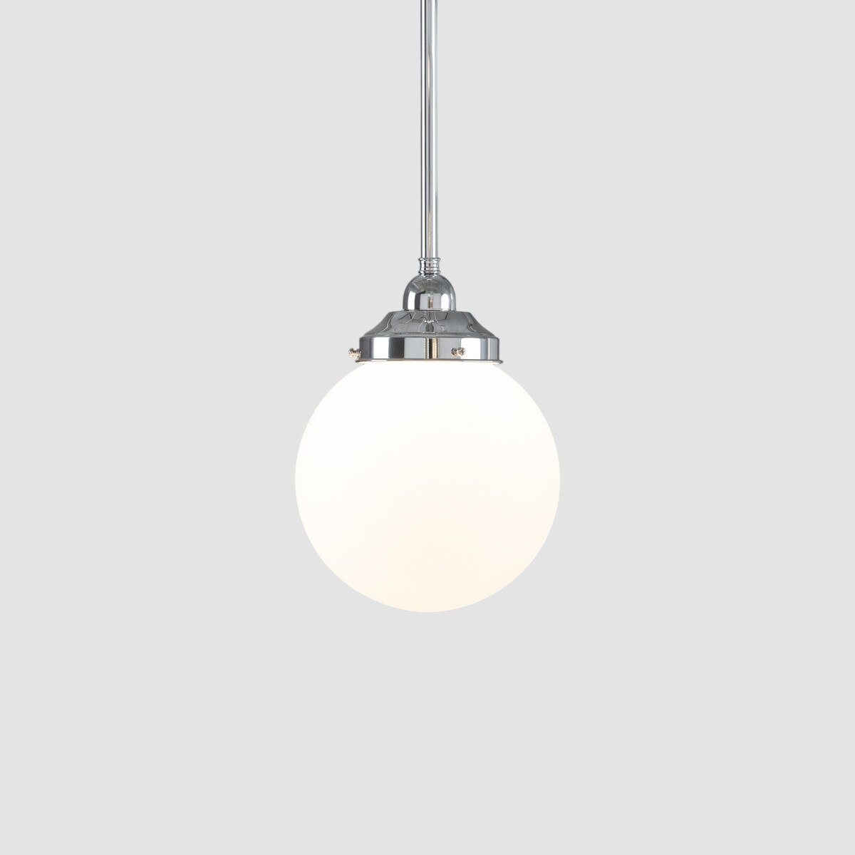 Sphere 8" Pendant Light on Rod Set 1/2" x 1/2M Chrome & Opal Matte - 3090566