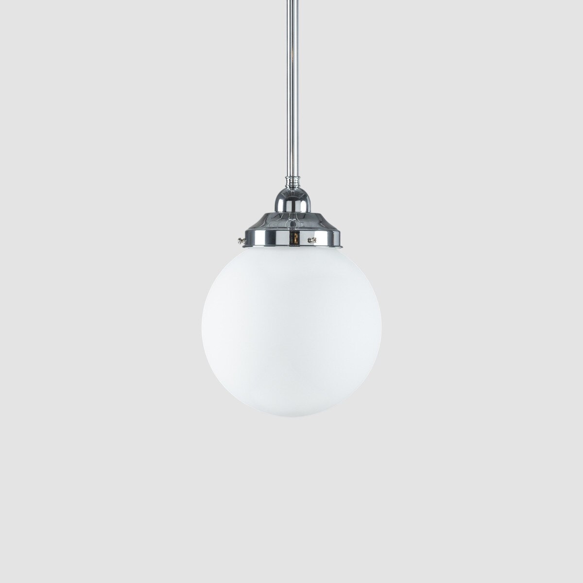 Sphere 8" Pendant Light on Rod Set 1/2" x 1/2M Chrome & Opal Matte - 3090566