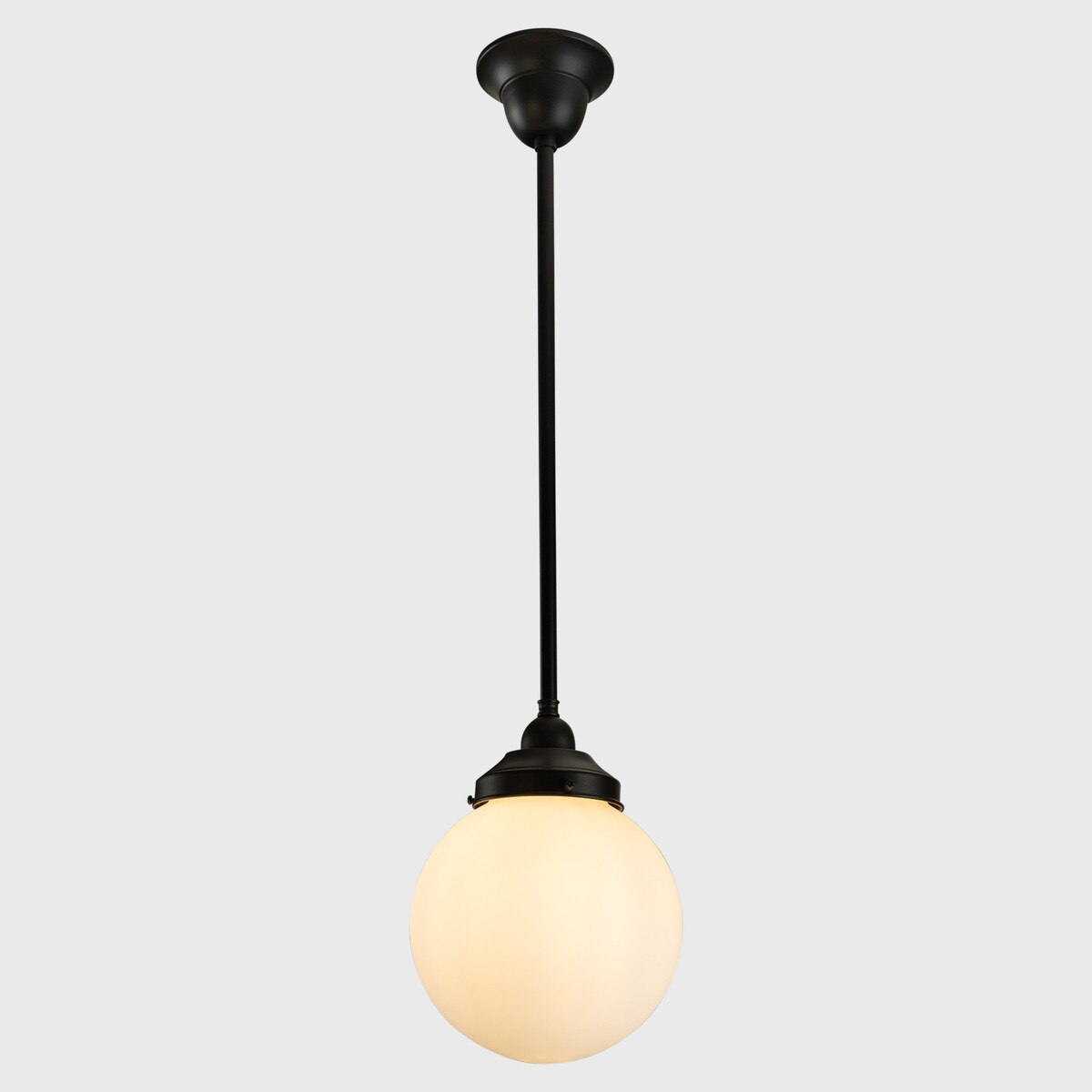 Sphere 8" Pendant Light on Rod Set 1/2" x 1/2M Patina & Opal Matte - 3090567