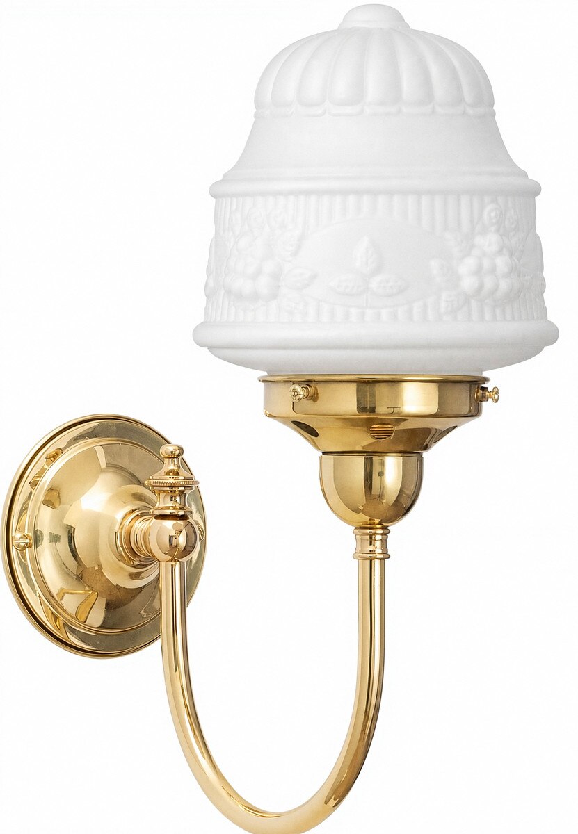 Luke Wall Light Bracket with 6" Senator Shade Polished Brass & Opal Matt - 3090574