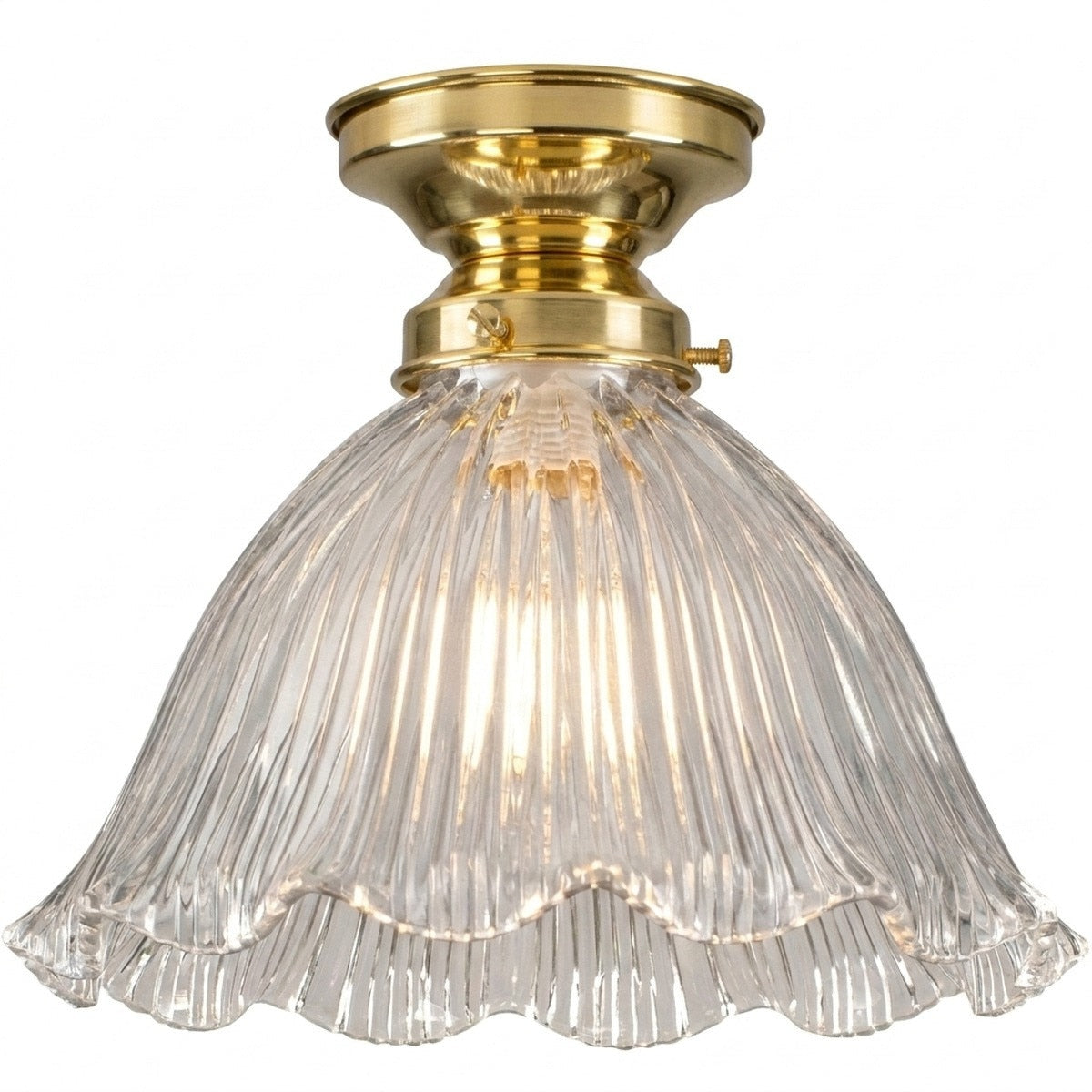 Hallophane 9" Batten Fix Light Polished Brass & Clear - 3090610