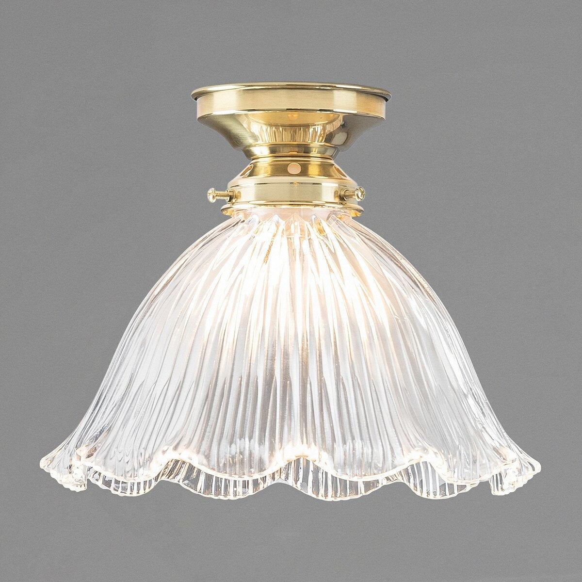 Hallophane 9" Batten Fix Light Polished Brass & Clear - 3090610
