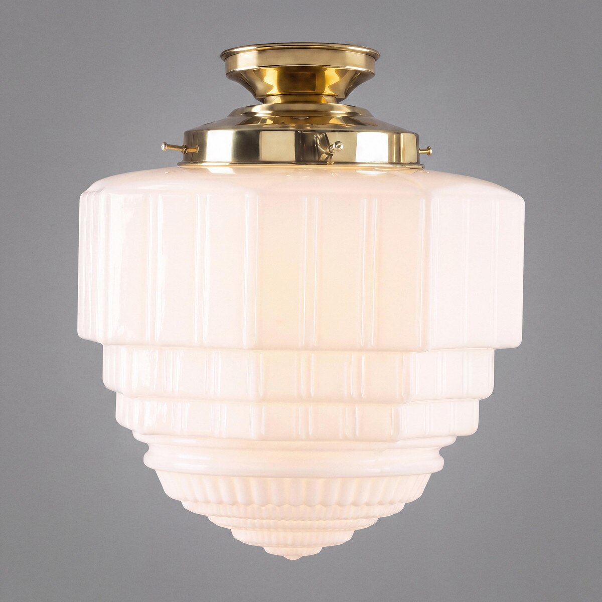 St Helens Batten Fix Light Polished Brass & Opal Gloss - 3090623