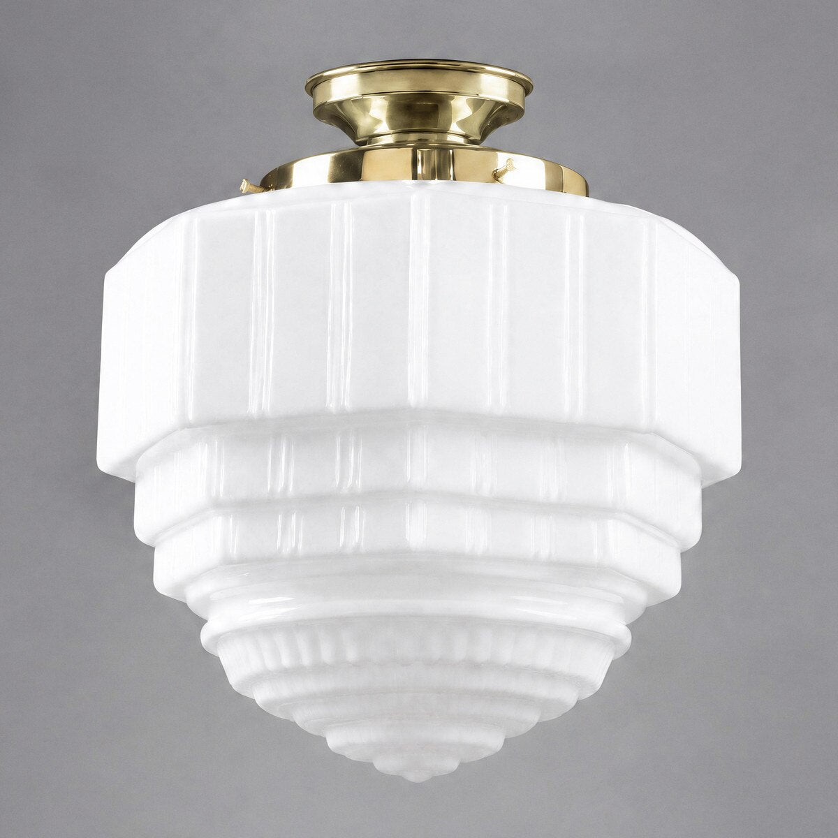 St Helens Batten Fix Light Polished Brass & Opal Gloss - 3090623