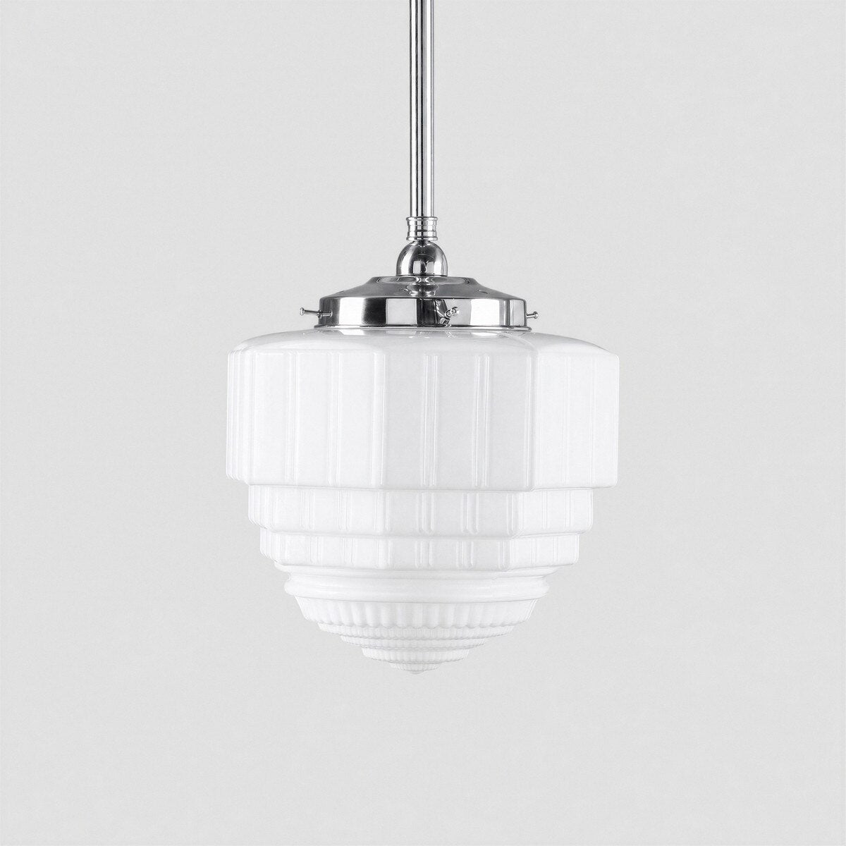 St Helens 8" Pendant Light on Rod Set 3/4" x 1/2M Chrome & Opal Matte - 3090627