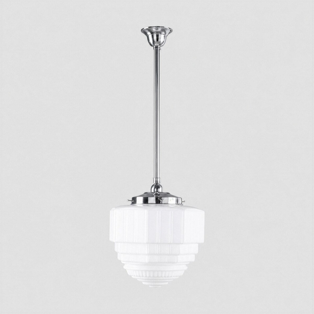 St Helens 8" Pendant Light on Rod Set 3/4" x 1/2M Chrome & Opal Matte - 3090627