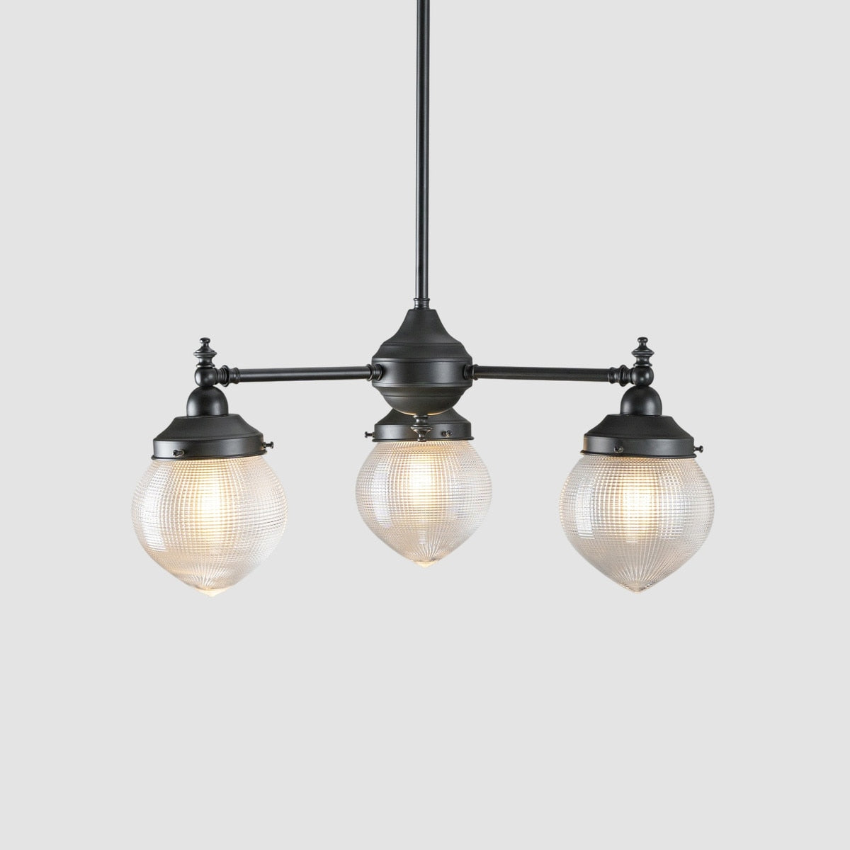 Bentleigh 3 Light Pendant Light Arms Down with Teardrop Hallophane Patina & Clear - 3090646
