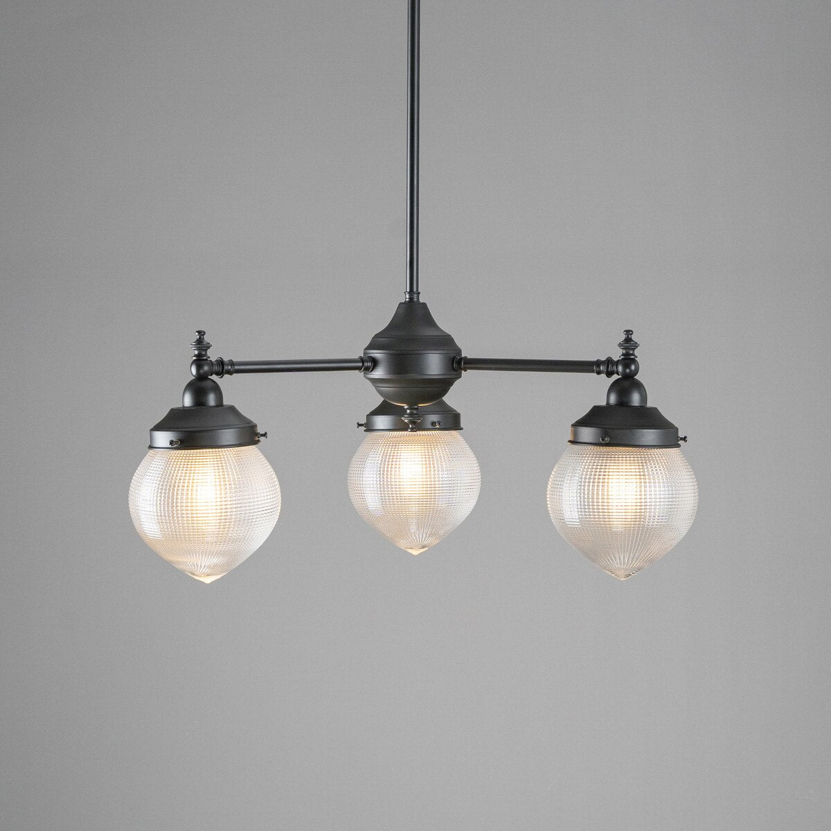 Bentleigh 3 Light Pendant Light Arms Down with Teardrop Hallophane Patina & Clear - 3090646