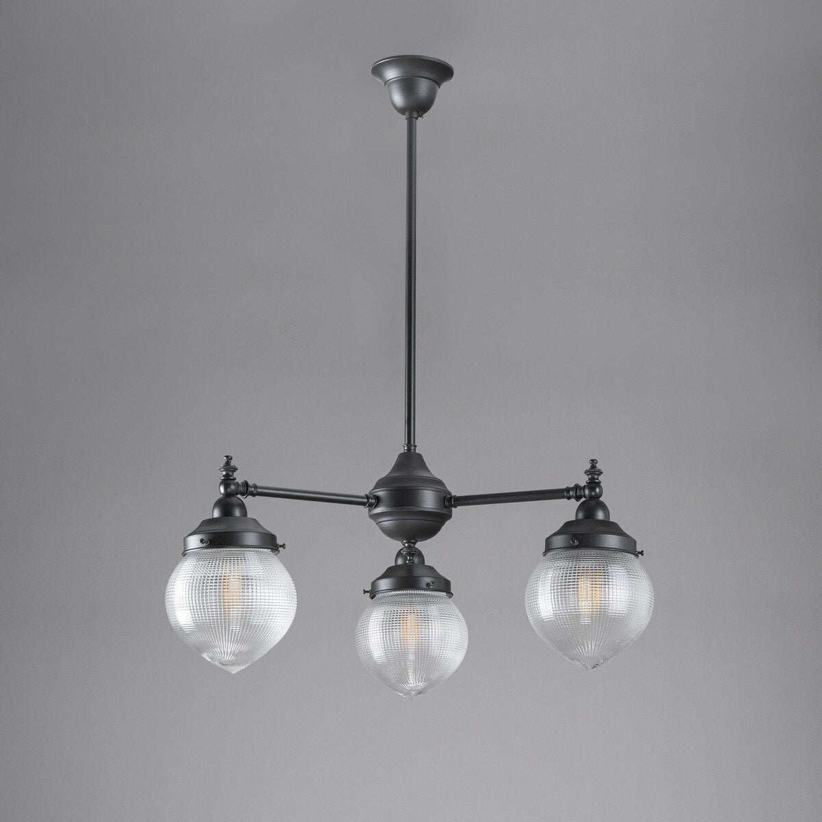 Bentleigh 3 Light Pendant Light Arms Down with Teardrop Hallophane Patina & Clear - 3090646