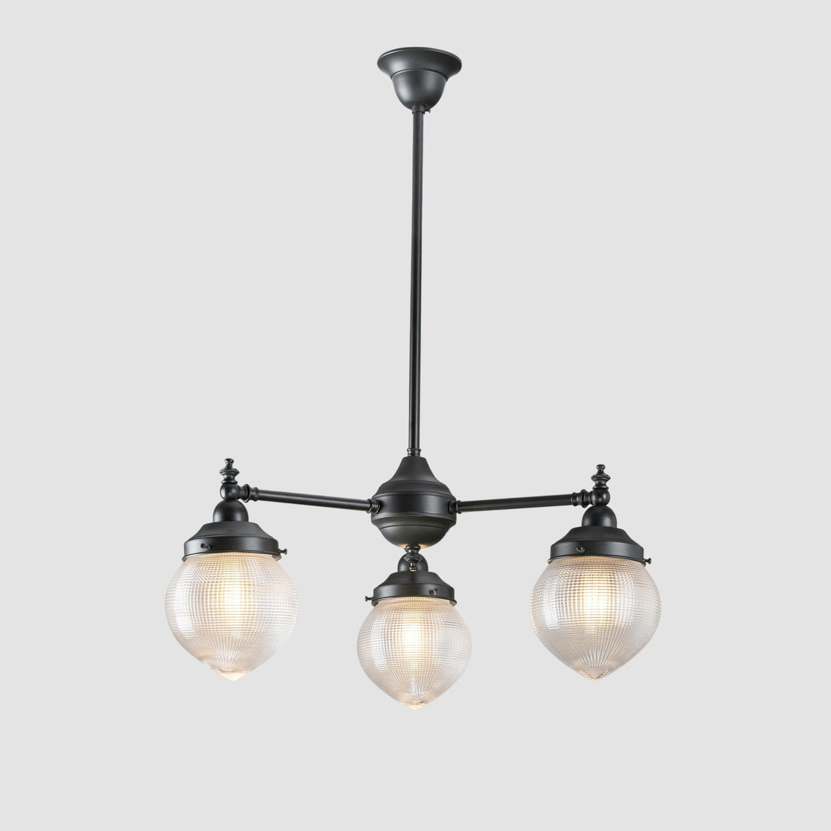Bentleigh 3 Light Pendant Light Arms Down with Teardrop Hallophane Patina & Clear - 3090646