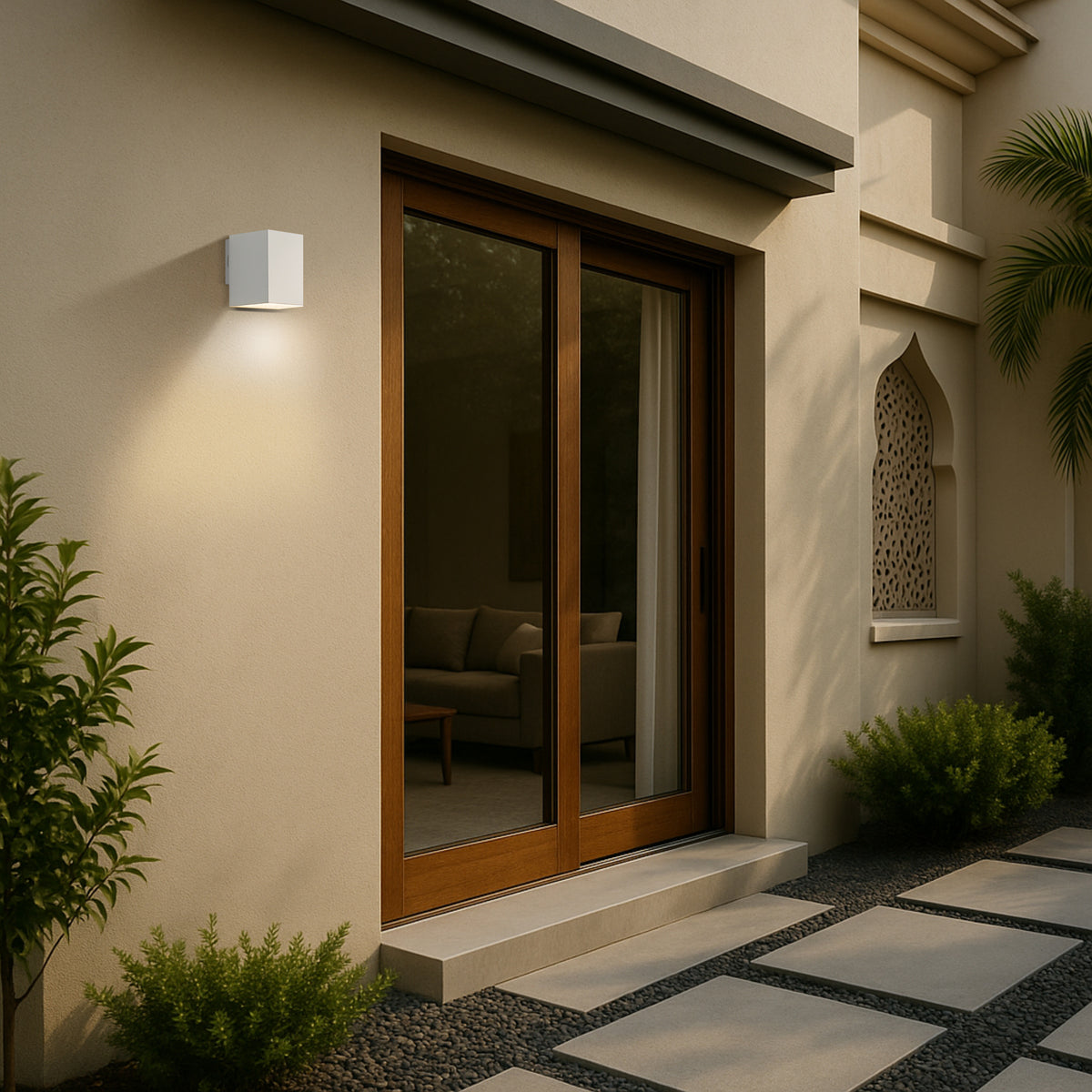 Lorsa LED Exterior Wall Light 9W TRI Colour White - LORSA EXWB1-WH
