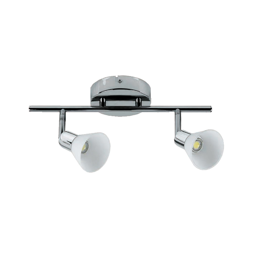 Buy Spotlights Australia Callen Spot 2 lights Chrome / White Glass 3000K - LSLC-B2-CH