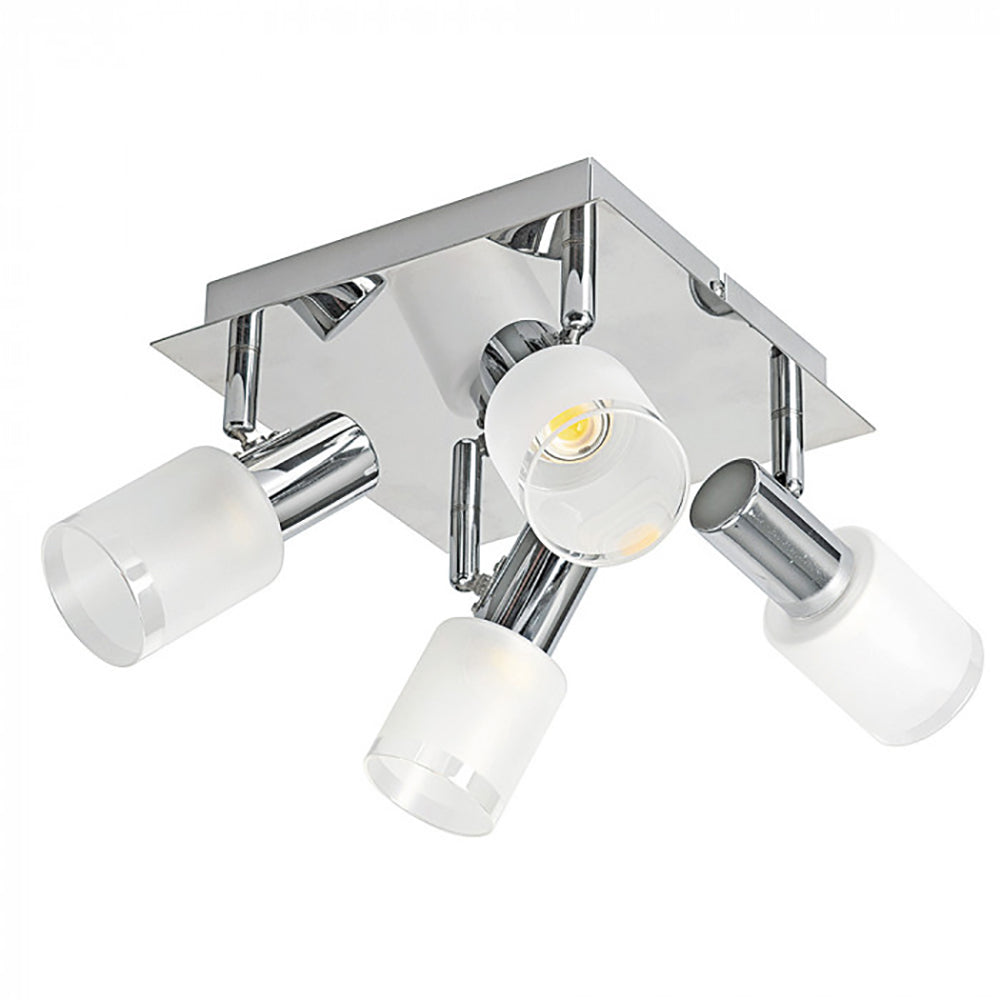 Buy Spotlights Australia Square Spot 4 lights Chrome Glass 3000K - LSLT-P4-CH