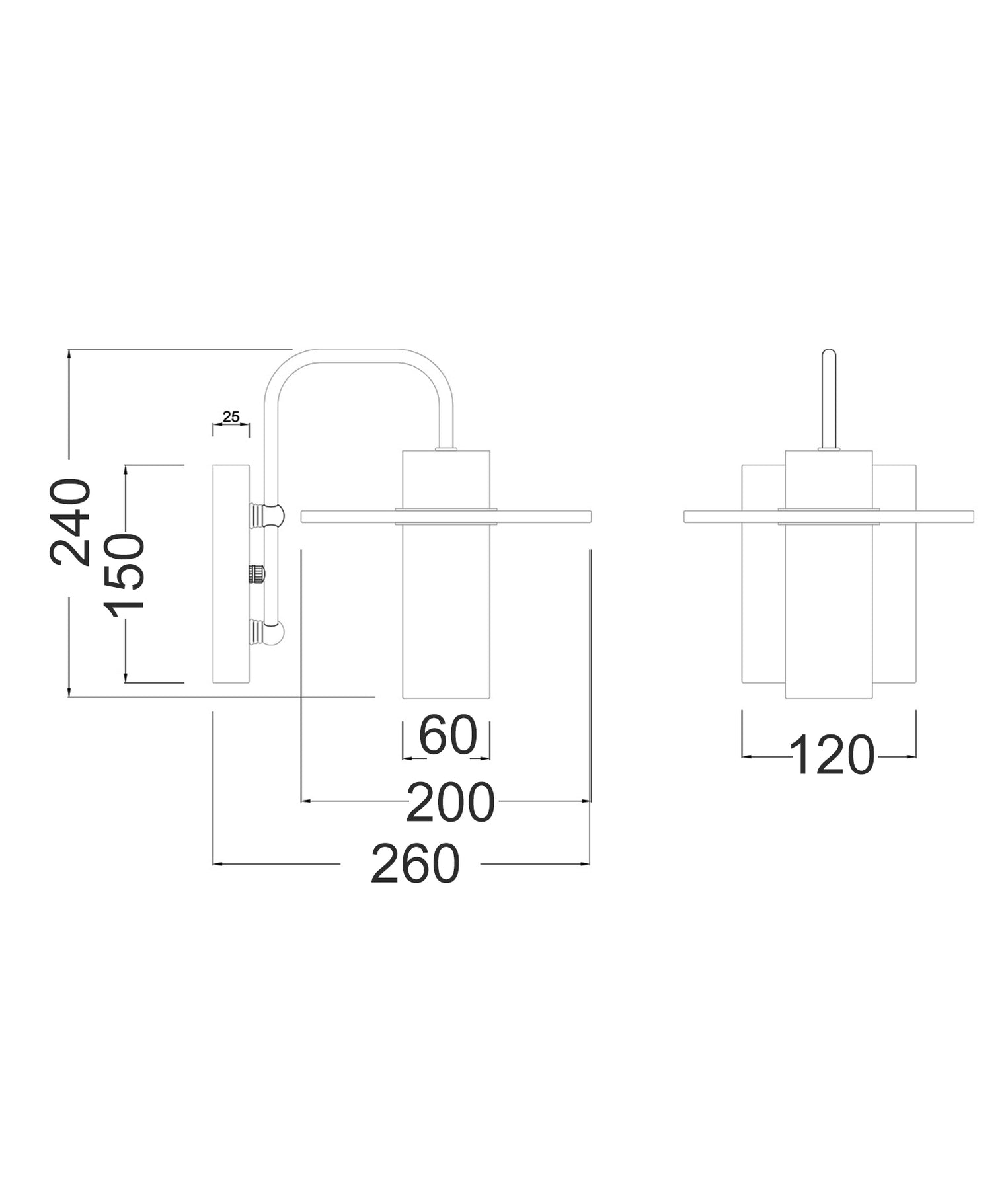 Lucerna Interior Cylinder Round Hat Wall Light White & Brass - LUCERNA-W1