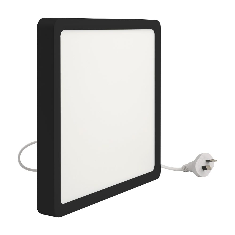 Lunos 400mm LED Oyster Light 30W TRI Colour Black - LUNOS OY40.3C-BK