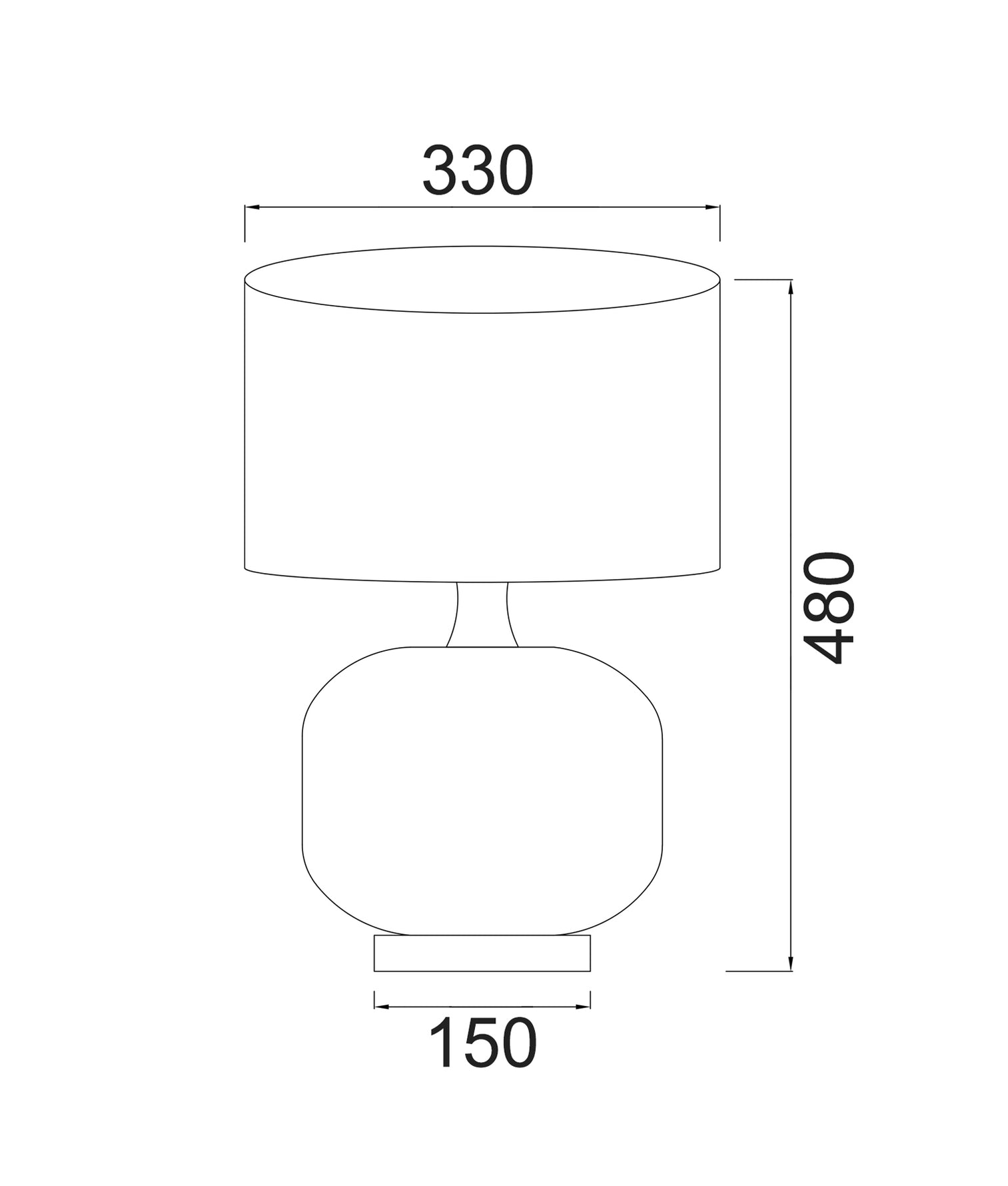 Lusso Table Lamp Black Base With Black Shade - LUSSO-T1
