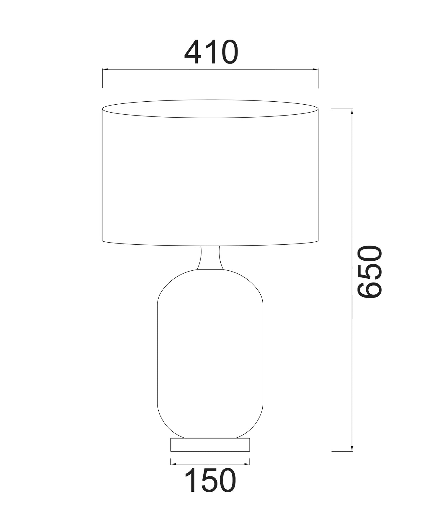Lusso Large Table Lamp Black Base With Black Shade - LUSSO-T2