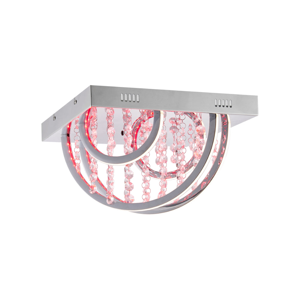 Luxia LED Flush Mount Light 16W 4000K + RGB Chrome - LUXIA C38S-RGB