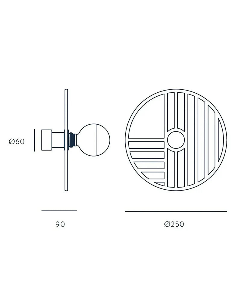 Line Small Wall Light Black & Chrome - ARO.A1053/5/NEG+1089/25/CHR