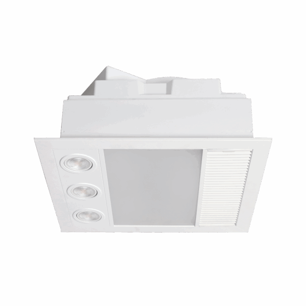 Linux Mini DC 3 In 1 Bathroom Heater & Exhaust Fan 1000W 3CCT Matt White - MBHMDC1000W