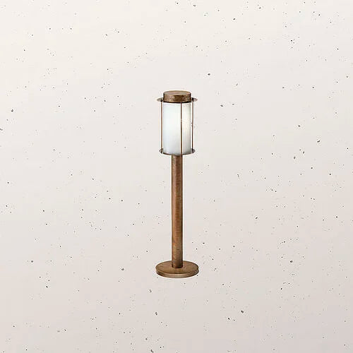 Loggia Outdoor Small Bollard Light Antique Brass & White - IL.264.10.OOB