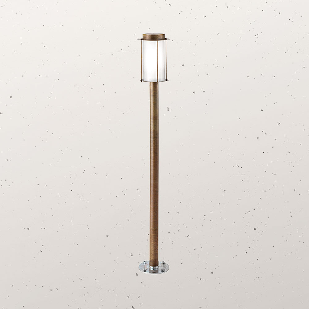 Loggia Outdoor Medium Bollard Light Antique Brass & White - IL.264.11.OOB