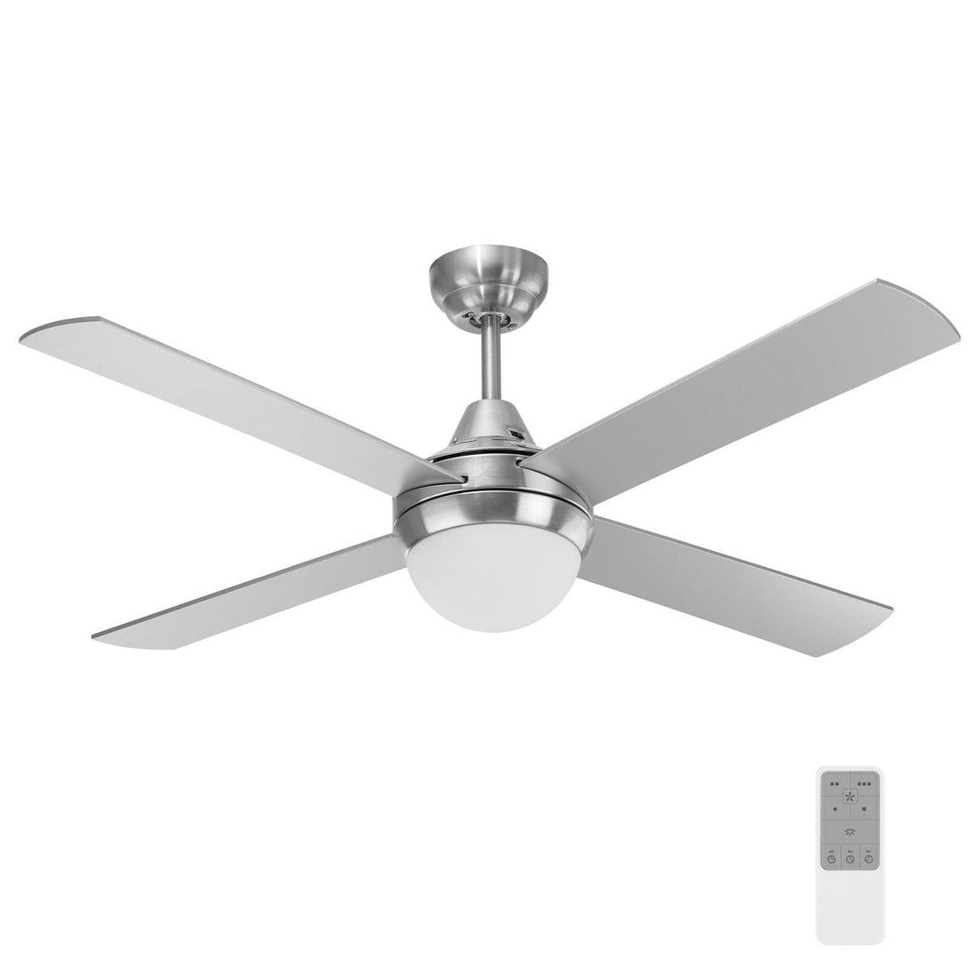 Lonsdale 1200mm AC Ceiling Fan With Light Brushed Chrome and Remote - FC922124RBC
