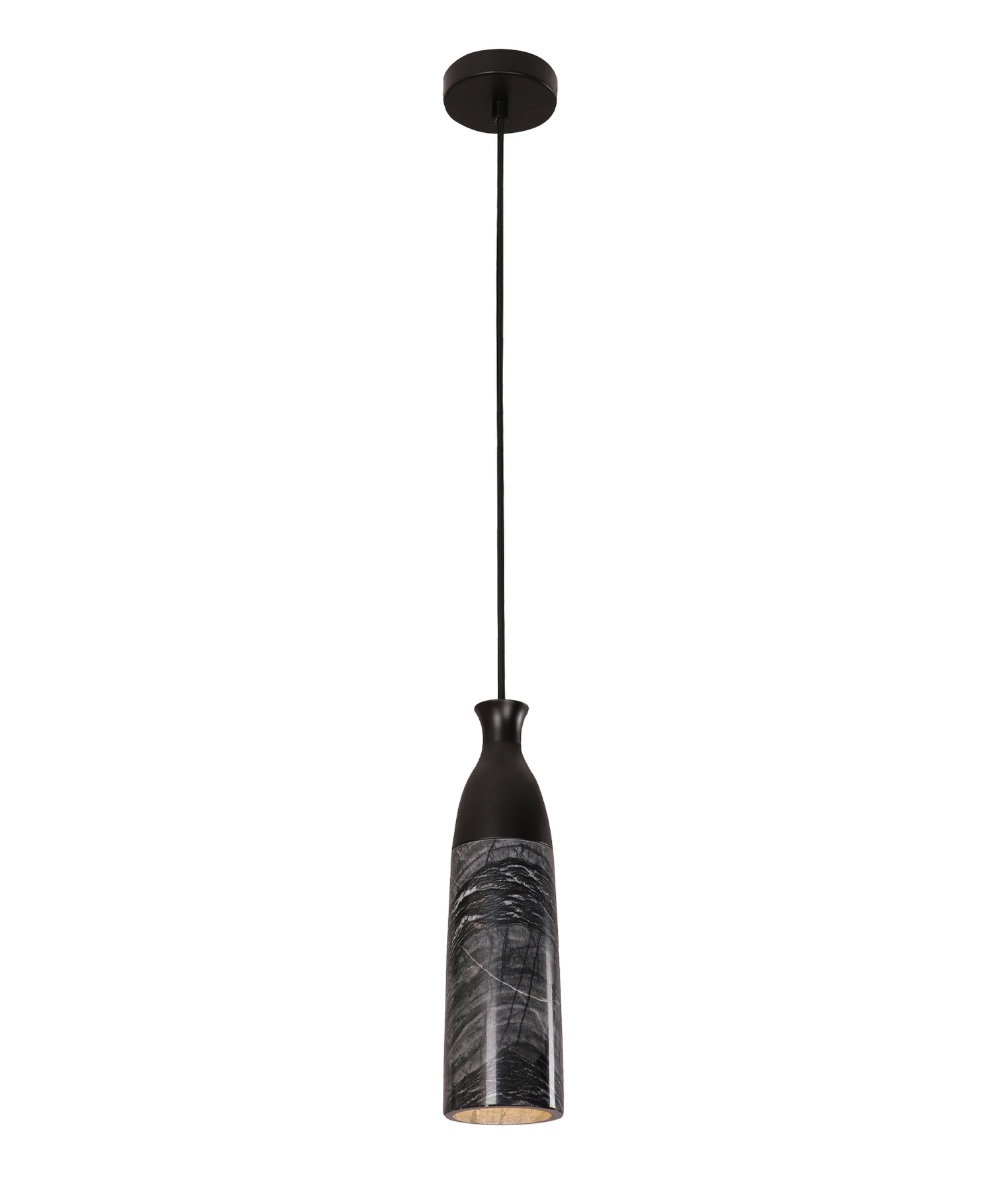 Marmol Interior Marble Cylinder Pendant Light Grey & Black - MARMOL2