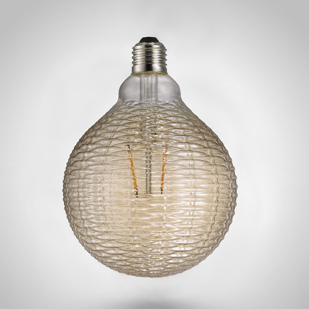 Buy LED Filament Globes Australia Avra Line Dent G125 LED Filament Globe ES 240V 1.5W Amber Glass 2000K - 1439070
