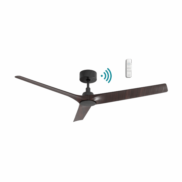 Cordoba DC Ceiling Fan 52" 3 Blade Matt Black & Walnut With WIFI Remote - MCDC133MWN