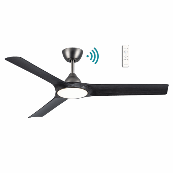 Alpine DC Ceiling Fan With LED Light 52" 3 Blade Pewter & Charcoal With WIFI Remote - MDCA1333PCH