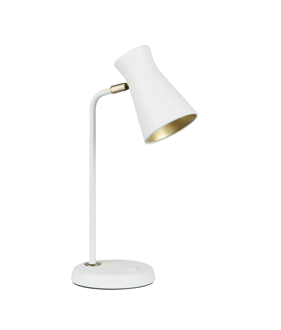 Metco Adjustable Shade Table Lamp Sand White & Antique Brass - MECTO-T2