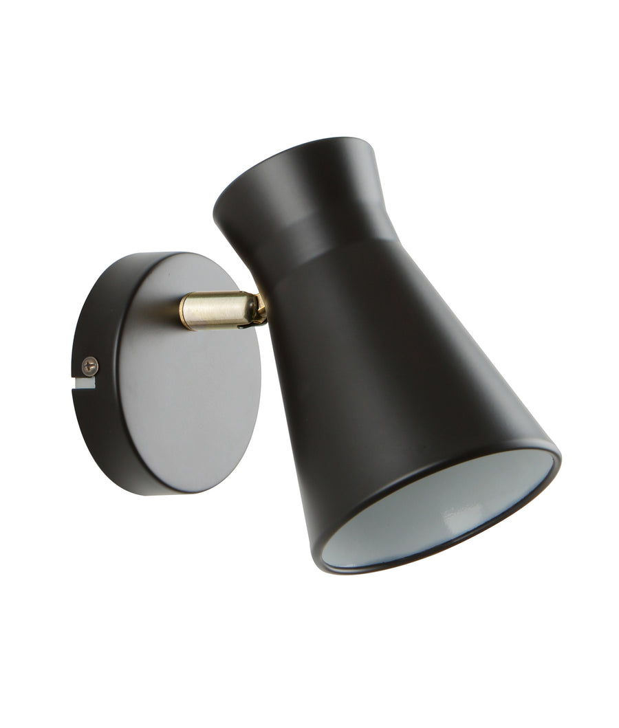 Metco Adjustable Shade Wall Light Matte Black & Antique Brass - MECTO-W1