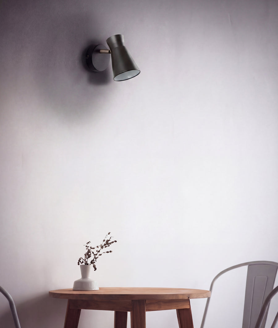 Metco Adjustable Shade Wall Light Matte Black & Antique Brass - MECTO-W1