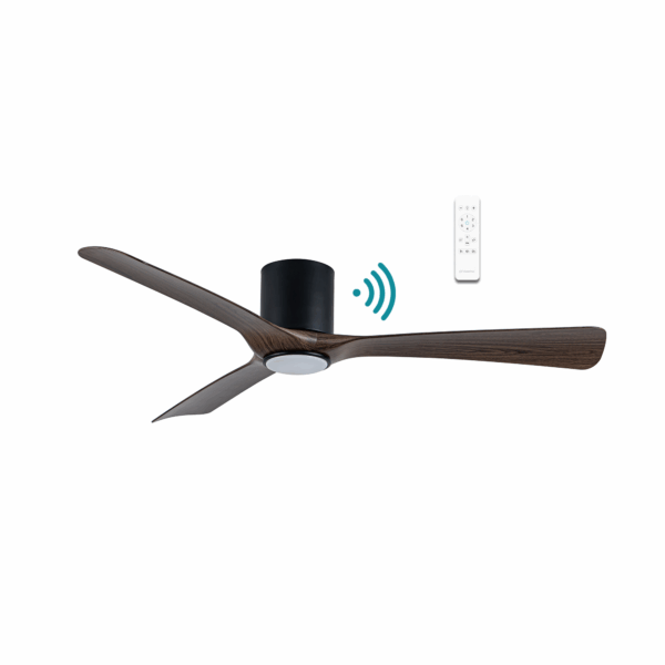 Fresno DC Ceiling Fan With LED Light 52" 3 Blade Matt Black & Walnut With WIFI Remote - MFDC1333MW