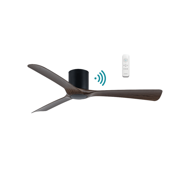 Fresno DC Ceiling Fan 52" 3 Blade Matt Black & Walnut With WIFI Remote - MFDC133MW